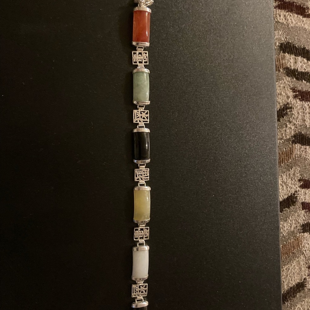 COPY - Multicolor jade and sterling silver Bracelet